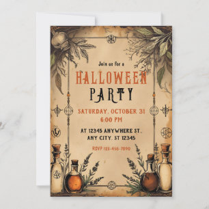 Vintage Apotheke, Tränenflaschen, Halloween Einladung