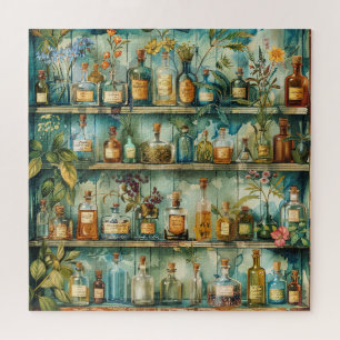 Vintage Apotheker-Schrank Aquarelle Puzzle