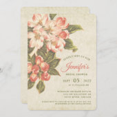 Vintage Apple Blossom Bridal Dusche Einladung (Vorne/Hinten)