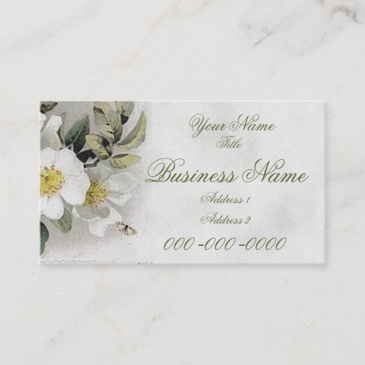 Vintage Apple Blossom Business Card Visitenkarte (Vorderseite)
