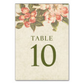Vintage Apple-Blossom-Hochzeit Tischnummer (Vorderseite)