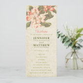 Vintage Apple Blossom Hochzeitsprogramm Einladung (Stehend Vorderseite)