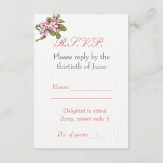 Vintage Apple Blossom RSVP-Karte RSVP Karte