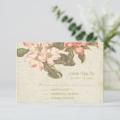 Vintage Apple Blossom Wedding RSVP Card Karte (Stehend Vorderseite)