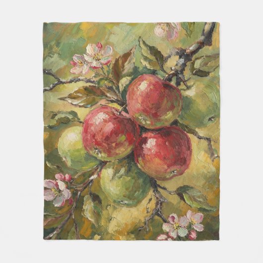 Vintage Apple Stillleben Fleecedecke (Vorderseite)