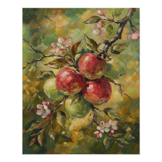Vintage Apple Stillleben Poster (Vorderseite)