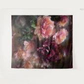 Vintage Aprikosen-Rose in Aquarellfarbe Wandteppich (Vorderseite (Horizontal))