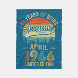 Vintage April 1966 60 Jahre alt 60. Geburtstag Män Fleecedecke