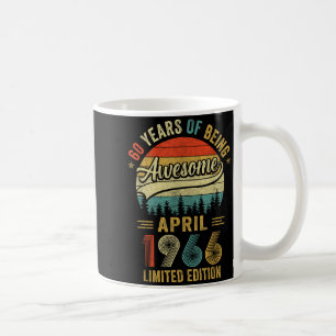 Vintage April 1966 60 Jahre alt 60. Geburtstag Män Kaffeetasse