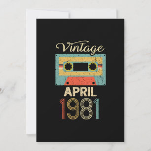 Vintage April 1981 40. Geburtstag 40 Jahre Geschen Einladung