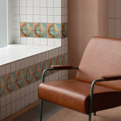 Vintage Aqua Arcs Mitte Jahrhundert Fliese