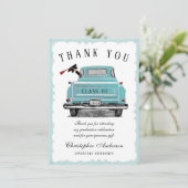 Vintage Aqua Blue Truck Klasse 2025 Abschluss Dankeskarte (Stehend Vorderseite)