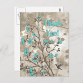 Vintage Aqua-Blume Blumengarnsträuße Postkarte (Vorne/Hinten)