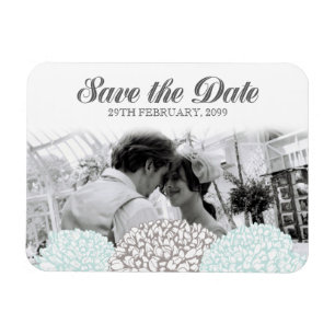 Vintage Aqua-Blume Save the Date Flexible Magnet