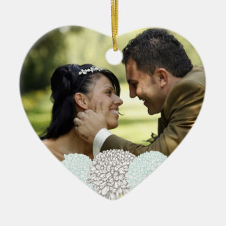 Vintage Aqua-Blumen, die Foto-Verzierung Wedding Keramik Ornament