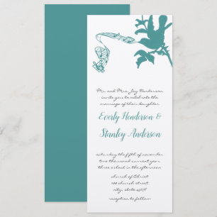Vintage Aqua Love Bird Hochzeit Einladung