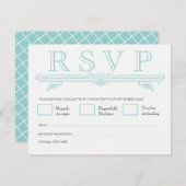 Vintage Aqua Turquoise Wedding RSVP Cards (Vorne/Hinten)