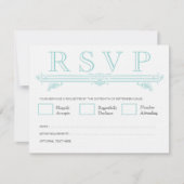 Vintage Aqua Turquoise Wedding RSVP Cards (Vorderseite)