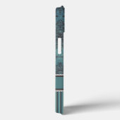 Vintage aquamarin-braune Monogramm Case-Mate iPhone Hülle (Rückseite / Rechts)