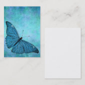 Vintage aquamarine blaue Schmetterling 1800s Visitenkarte (Vorne/Hinten)