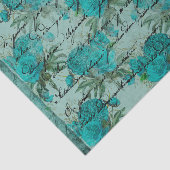Vintage Aquamarine Blue-Rose und Skripte Seidenpapier (Ausschnitt)