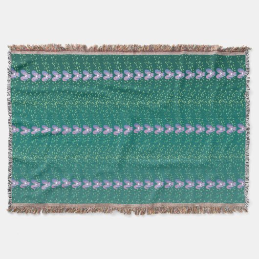 Vintage Aquamarine Blumenmuster Decke (Vorderseite)