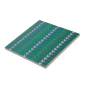 Vintage Aquamarine Blumenmuster Fliese (Seite)