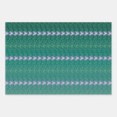 Vintage Aquamarine Blumenmuster Geschenkpapier Set (Vorderseite)