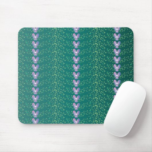 Vintage Aquamarine Blumenmuster Mousepad (Mit Mouse)