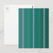 Vintage Aquamarine Blumenmuster Postkarte (Vorne/Hinten)