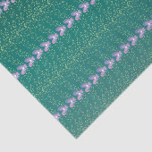 Vintage Aquamarine Blumenmuster Seidenpapier (Ausschnitt)