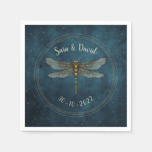 Vintage Aquamarine Dunkelgotik Serviette (Vorderseite)