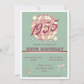 Vintage aquamarine Einladung 1955 (Vorderseite)