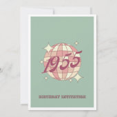 Vintage aquamarine Einladung 1955 (Rückseite)