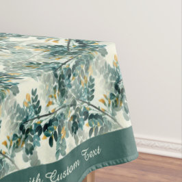 Vintage Aquamarine Foliage Blätter Elegantes Chic  Tischdecke