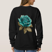 Vintage Aquamarine Rose Sweatshirt (Rückseite)