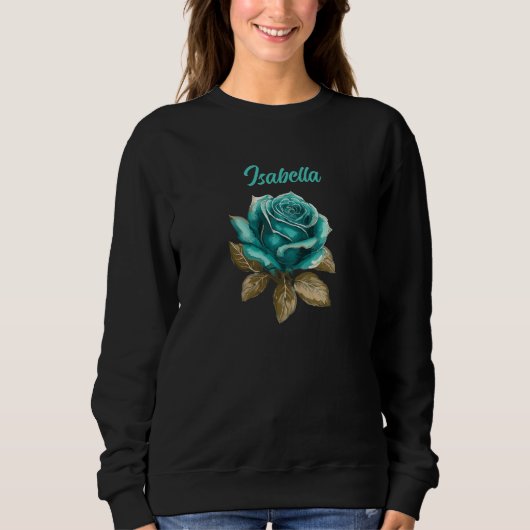 Vintage Aquamarine Rose Sweatshirt (Vorderseite)