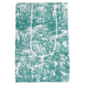 Vintage aquamarine Türkis de jouy Mittlere Geschenktüte (Rückseite)