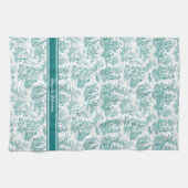 Vintage aquamarine türkisfarbene Jouileis Geschirrtuch (Horizontal)