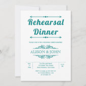 Vintage aquamarine Typografie-Probe Einladung (Vorderseite)