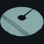 Vintage Aquamarine und White Gingham Kariert Perso Polyester Weihnachtsbaumdecke<br><div class="desc">Vintages Aquamarines und weißes Gingham Kariert Personalisiertes Polyester Tree Skirt</div>