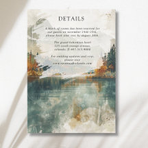 Vintage-Aquarell-Bergsee-Hochzeitsdetails