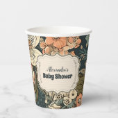 Vintage Aquarell Blume Kinderdusche Pappbecher (Vorderseite)