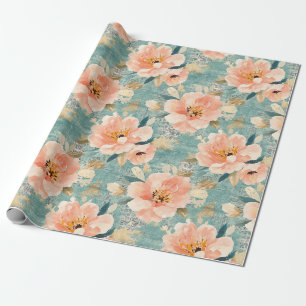 Vintage-Aquarell-Blumen-Abstraktmuster Geschenkpapier