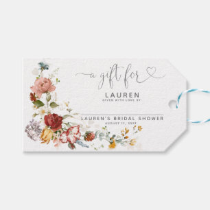 Vintage-Aquarell-Blumen-Brautparty ohne Verpackung Geschenkanhänger
