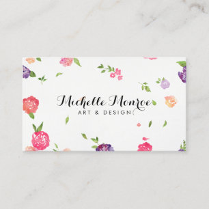 Vintage-Aquarell-Blumen-Craft-Designerin I Visitenkarte