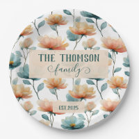 Vintage-Aquarell-Blumen-Familien-Erbe