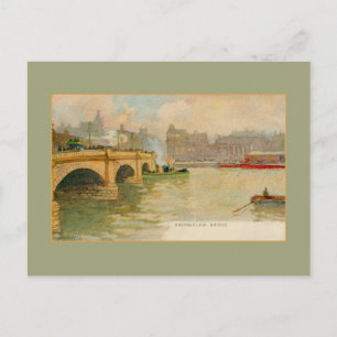 Vintage-Aquarell Broomielaw-Brücke Glasgow Postkarte