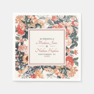 Vintage Aquarell Florale Hochzeit Serviette
