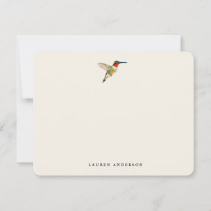Vintage-Aquarell-Kolibri-Personalisierung  Mitteilungskarte